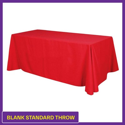 Red - 8' Blank (No Imprint) Hemmed Standard Throw - 4 Sided